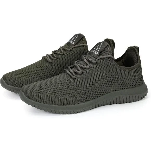 Men's Green Ultra Lightweight Breathable Walking Athletic Fashion Sneakers